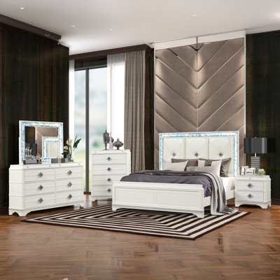 Marijela Upholstered 5 Piece Bedroom Set