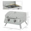 Barbecue portatif au propane à 2 brûleurs Gris. Pieds pliables pour un déplacement facile. Pour le camping, le pique-nique, la cour. Couvercle, thermomètre, plateau à graisse. Brûleur à gaz 21,75 po x l 18,25 po x H 16,25 po. Transport. Convient