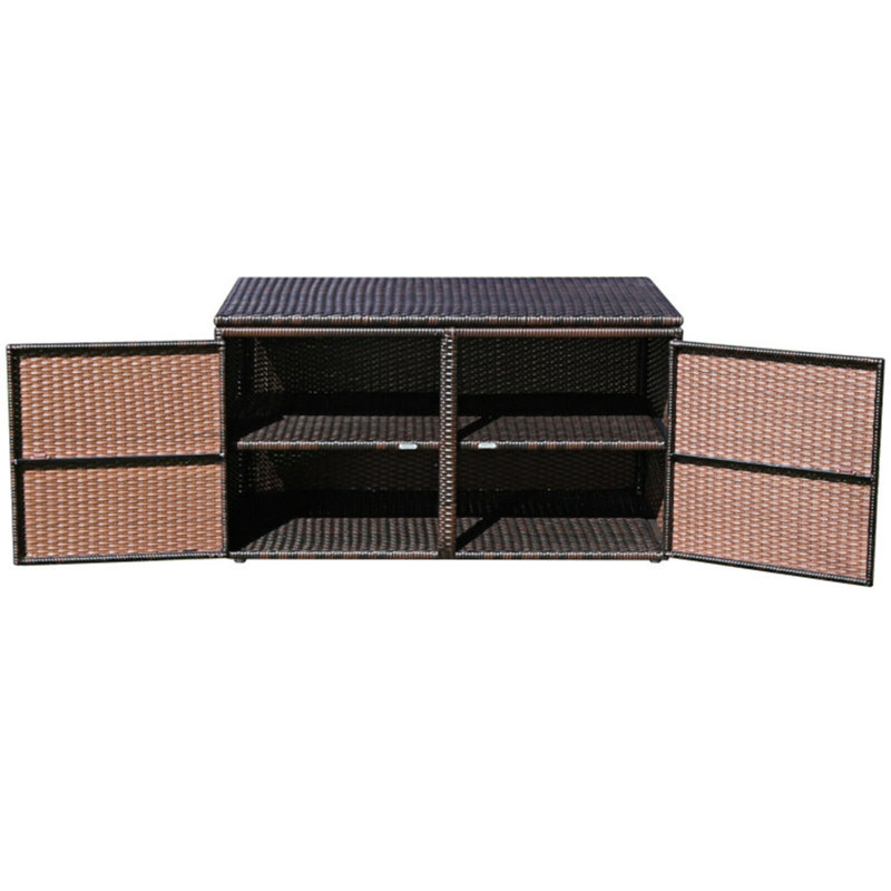 ONFRJFVR 45'' W 88 Gallons Water Resistant Plastic Deck Box, Brown