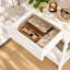 Table de chevet de 68,5 cm de hauteur avec 1 tiroir, une tablette ouverte et des pattes surélevées-4278470