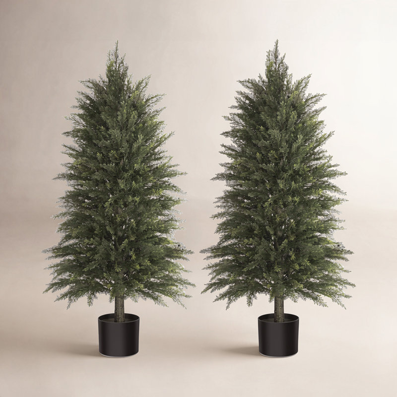 Ensemble de feuilles de cèdre artificiel, H 48 po x l 19,6 po x P 19,6 po 