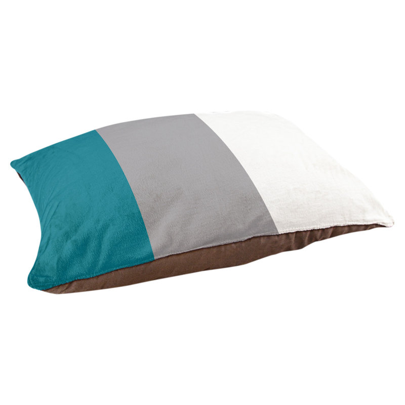 Coussin d'extérieur pour chien Florida Tribe, Medium (28" W x 18" D x 9.5" H), Teal/Gray/White