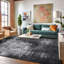 Tapis noir / gris à motif abstrait lavable à la machine Priebe-1653838204