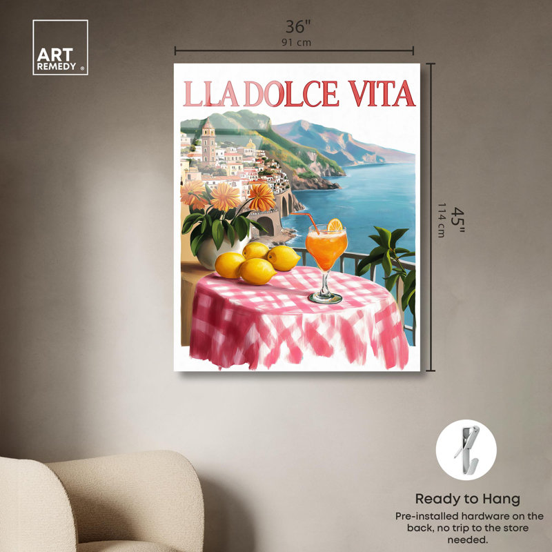 Impression rétro sur toile Dolce Vita, H 45 po x l 36 po