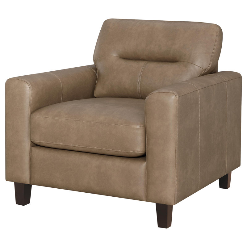 Chaise avec accoudoirs en similicuir Écosse, Similicuir brun
