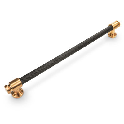 10 Pack Knurled Cabinet Pulls, 10 Inch Hole Center Champagne Bronze Kitchen Cabinet Handles, Drawer Pulls For Furniture Hardware Installation