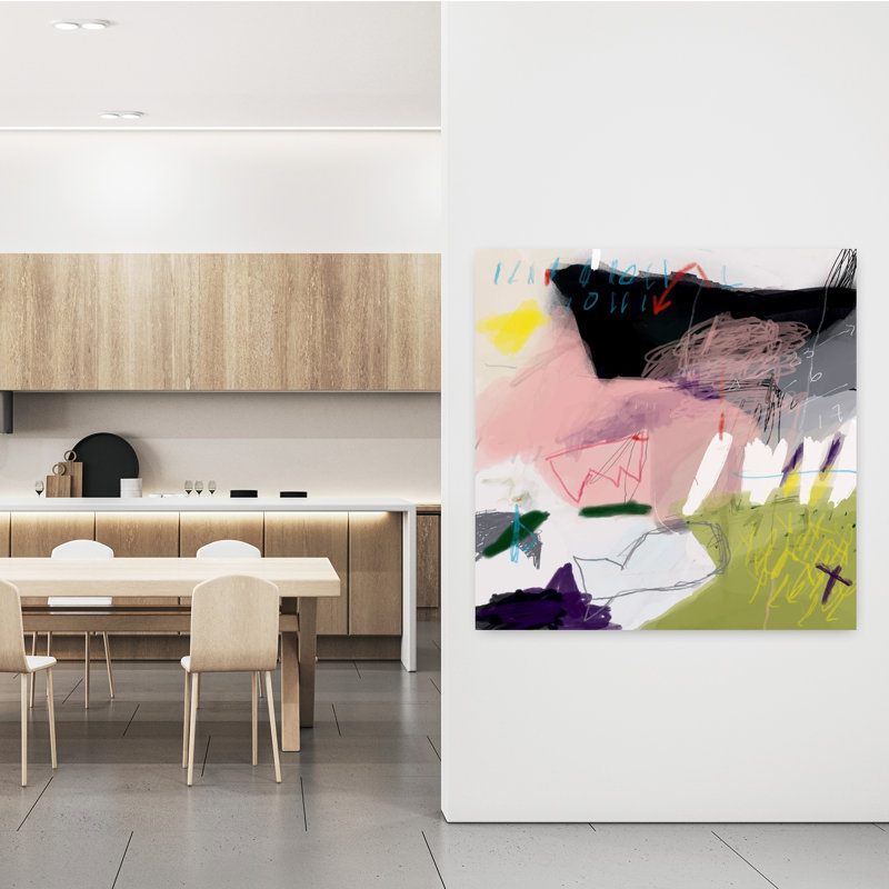 Le Din des vagues, art contemporain abstrait, H 48 po x l 48 po