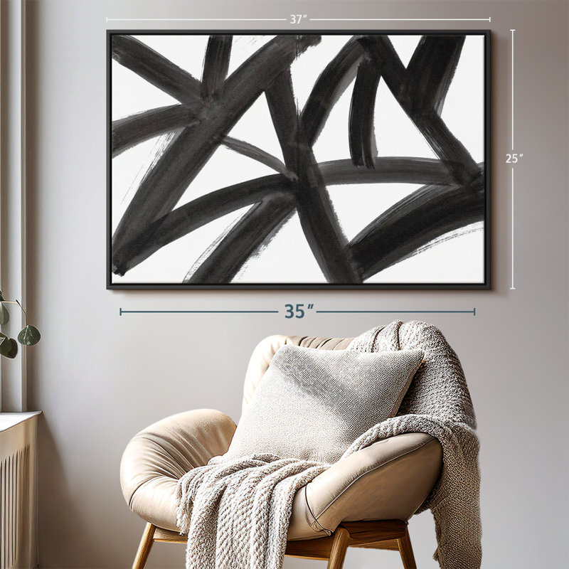 Abstract " Black Roads Abstract ", 25" H x 37" W