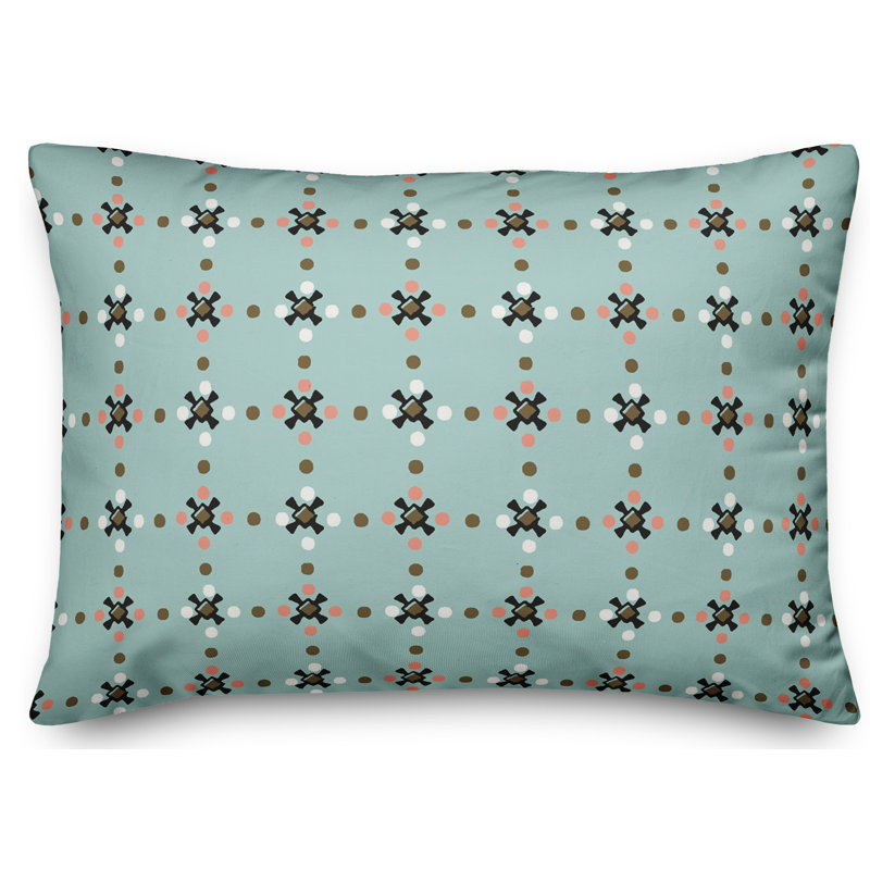 Coussin Whimsical Folk, Bleu et noir
