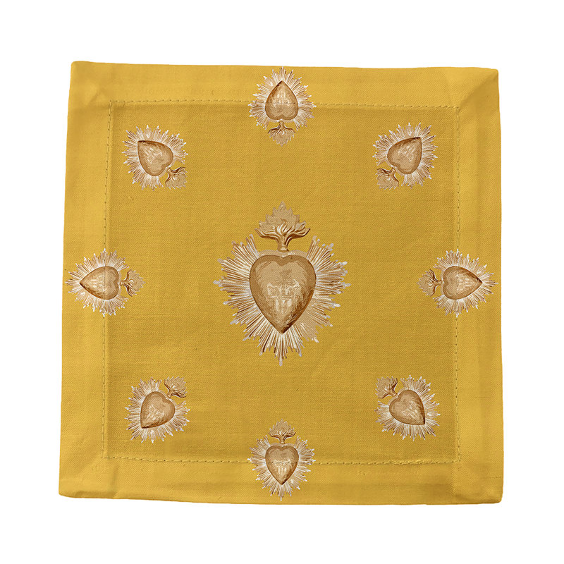 Ex Vote Cotton Sateen Cocktail Napkins, Gold