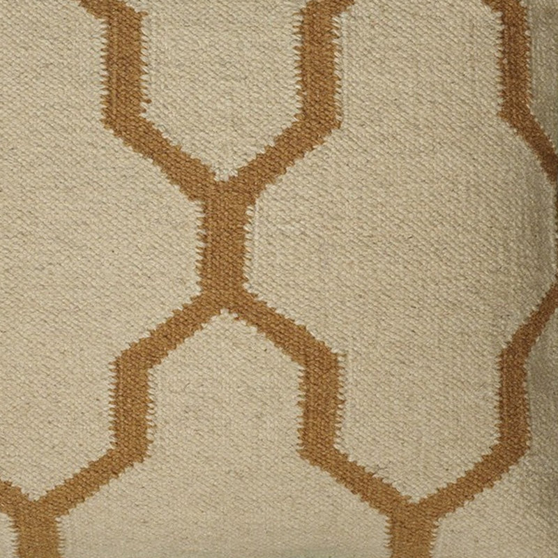 Coussin Quatrefoil, Beige / brun