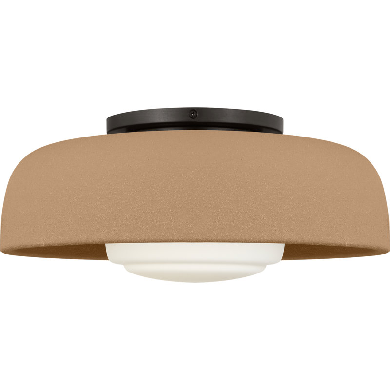 1 - Light Flush Mount, Aged Iron, Toast