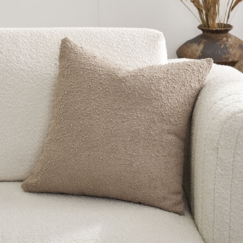 Housse de coussin en avoine 18 po x 18 po, housse carrée neutre neutre avec fermeture à glissière cachée, coussin de salon minimaliste