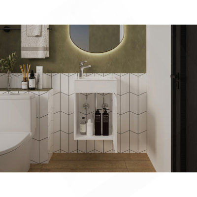 Lavabo pour salle de bain Hudson, blanc