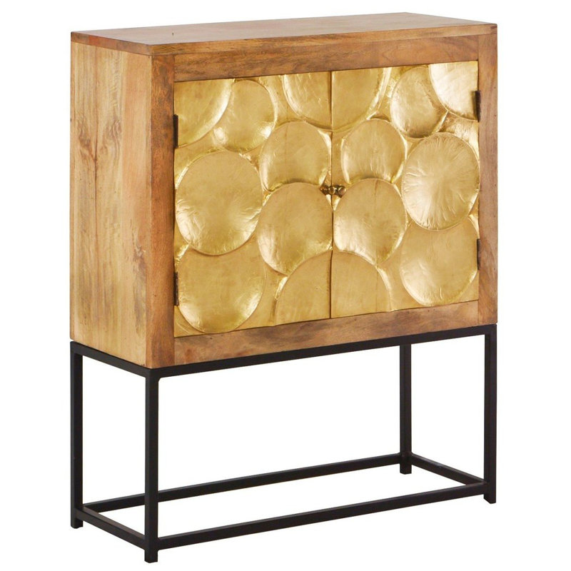 Armoire d'appoint 40 "à motif de cerclage moderne en laiton sur support en fer Paris