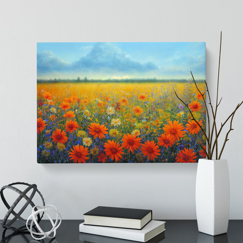 Delicious Wildflowers Floral - Wrapped Canvas, 50cm H x 76cm W x 3cm D