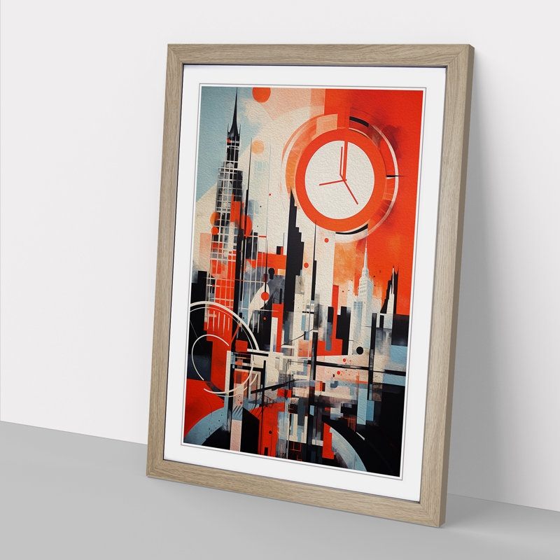 London Constructivism - Framed Print, 46cm H x 34cm W x 2cm D, Oak