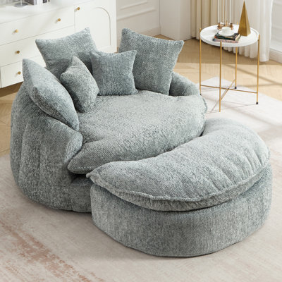 Bean Bag Sofa With Ottoman - Comfy Large Lazy Sofa by Trule