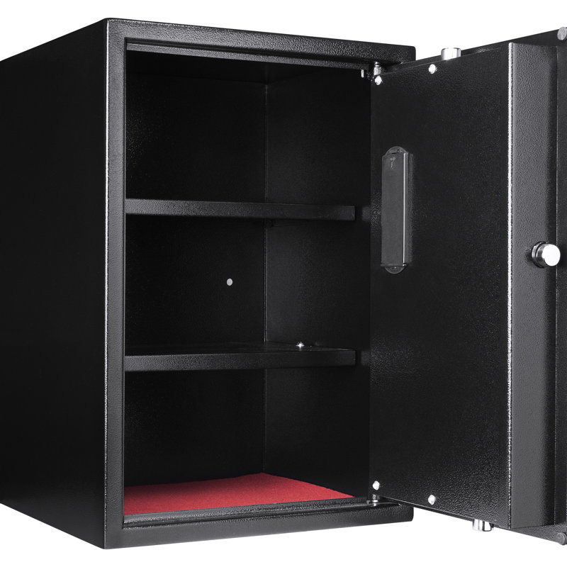 Coffre-fort de 1,45 pi cubes, noir, avec clavier numérique et serrure électronique à construction solide 2 codes de sécurité uniques