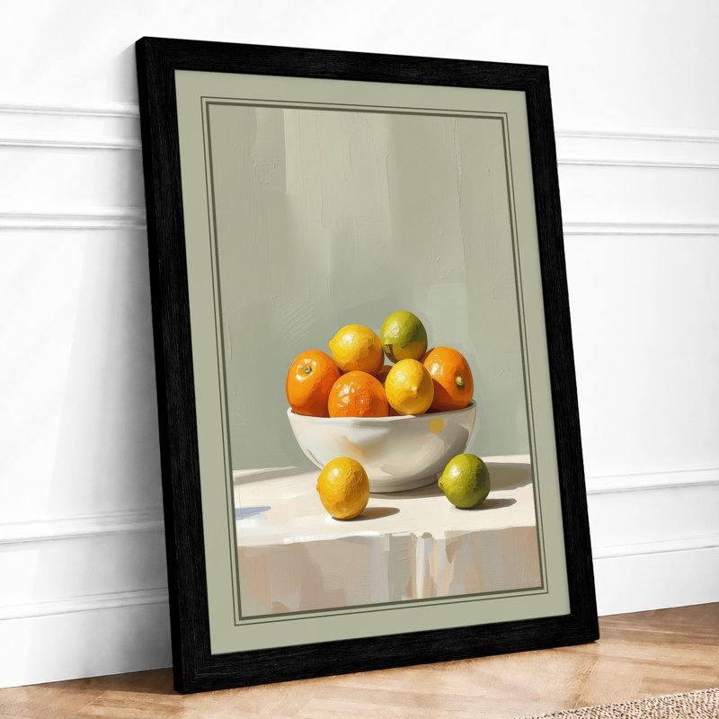 Citrus Still Life Minimalist - Print, A2 - 59.4 x 42.0 cm, Black