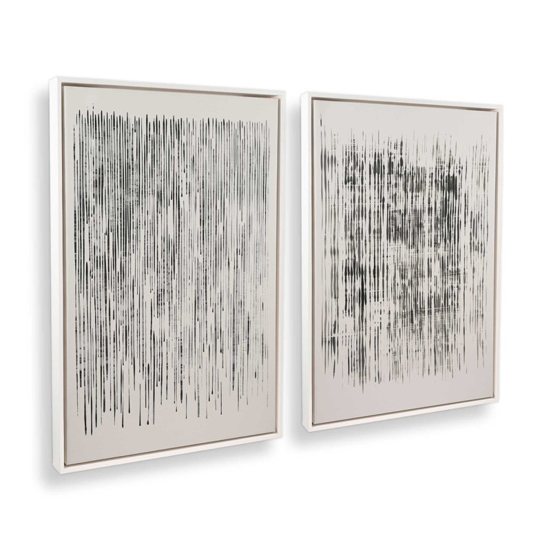 «Veil of Motion», ensemble de 2, Cadre flottant blanc opaque, H 19 po x l 26 po