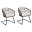 Ensemble de chaises de patio en acier durable, design élégant en osier pour l'extérieur moderne