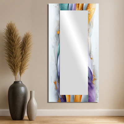 Lavande abstraite et motifs voilés d'hiver II - art mural moderne miroir - imprimé sur métal