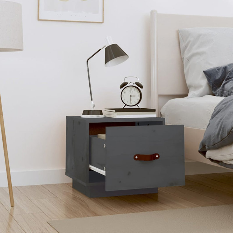 40cm W Bedside Table, Grey/Brown/Blue