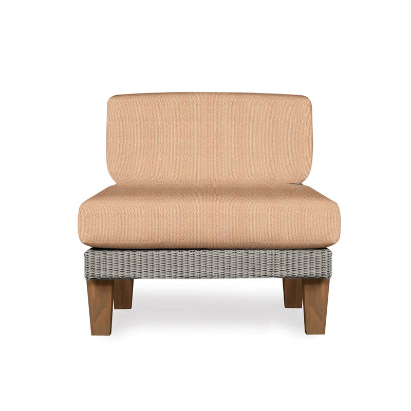 Catalina Outdoor Teak Lounge Chair, Canvas Black Sunbrella® Canvas, Pewter