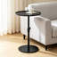 Table de bout en métal avec hauteur réglable, table d'appoint peu encombrante pour le salon, la chambre à coucher, le balcon, le bureau, l'intérieur et l'extérieur, table à boissons ronde moderne avec rebord surélevé et finition facile à nettoyer