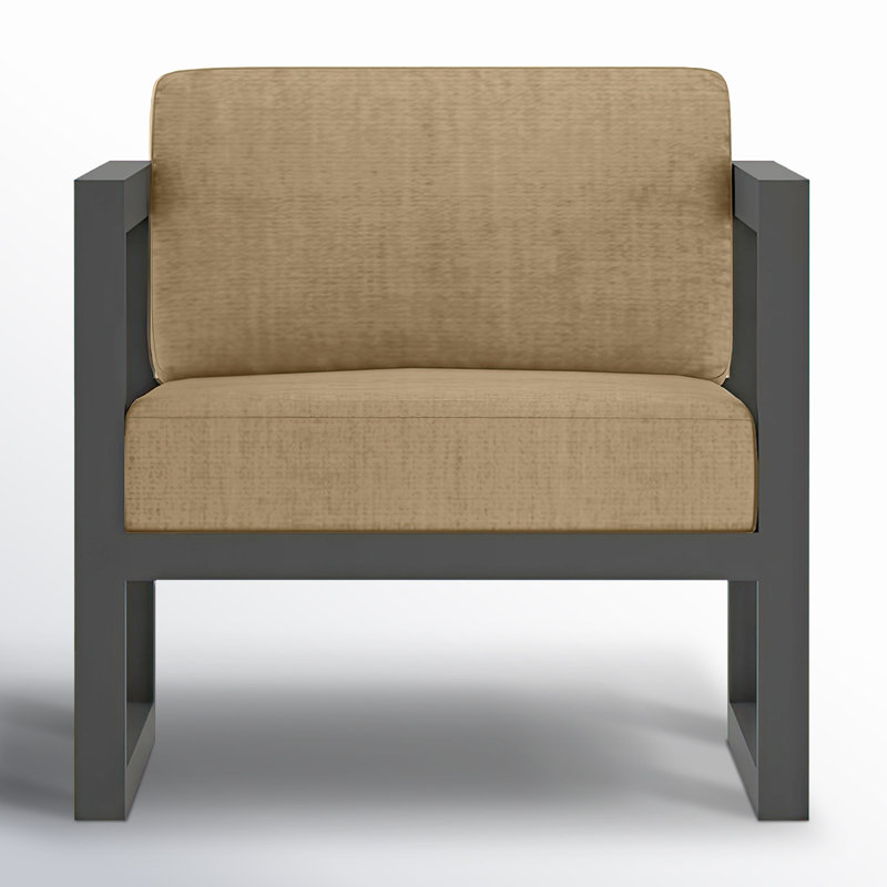 Avion 3 Piece Sofa Loveseat Set, Canvas Heather Beige Sunbrella® Canvas, Slate
