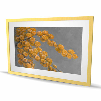Golden W légumineuse | Imprimé mat pour cadre de salon gris