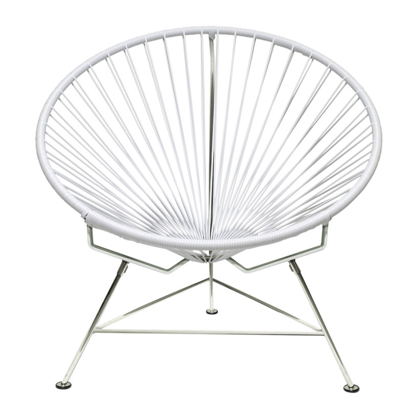 Innit Indoor Handmade Lounge Chair, White/Chrome