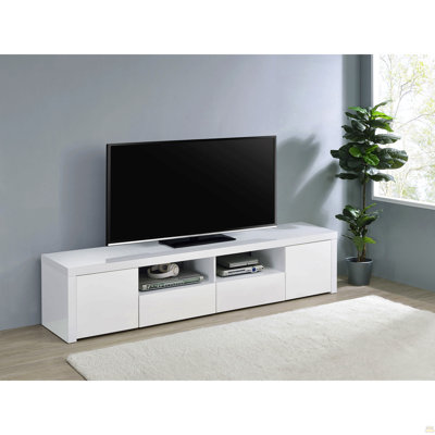 High Gloss 2-Door TV Stand With Drawers