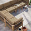 Canapé modulaire d'extérieur en bois de teck 6 pièces Clearwater par Modway-2015100140