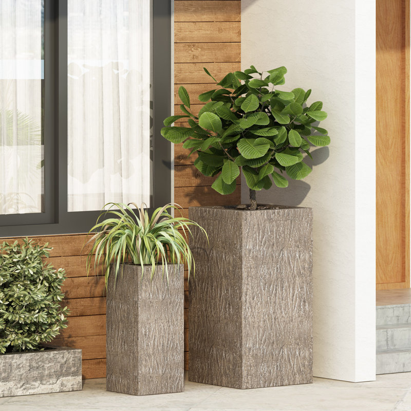Ensemble de jardinières Stelvia, Petit H 28 po x l 14,25 po x P 14,25 po, 2