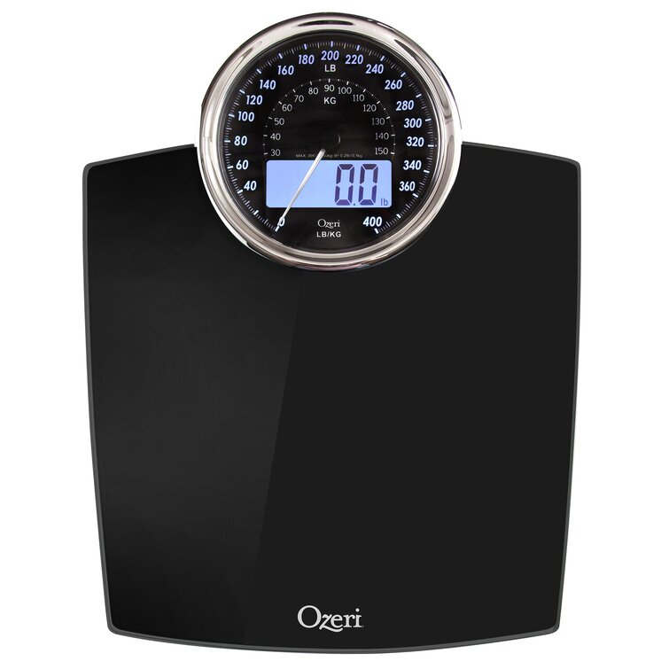 Ozeri Precision Bath Scale (440 lbs) in Tempered Glass, with 50 Gram (0.1 lbs) Sensor Technology and Infant, Pet & Luggage Tare, White