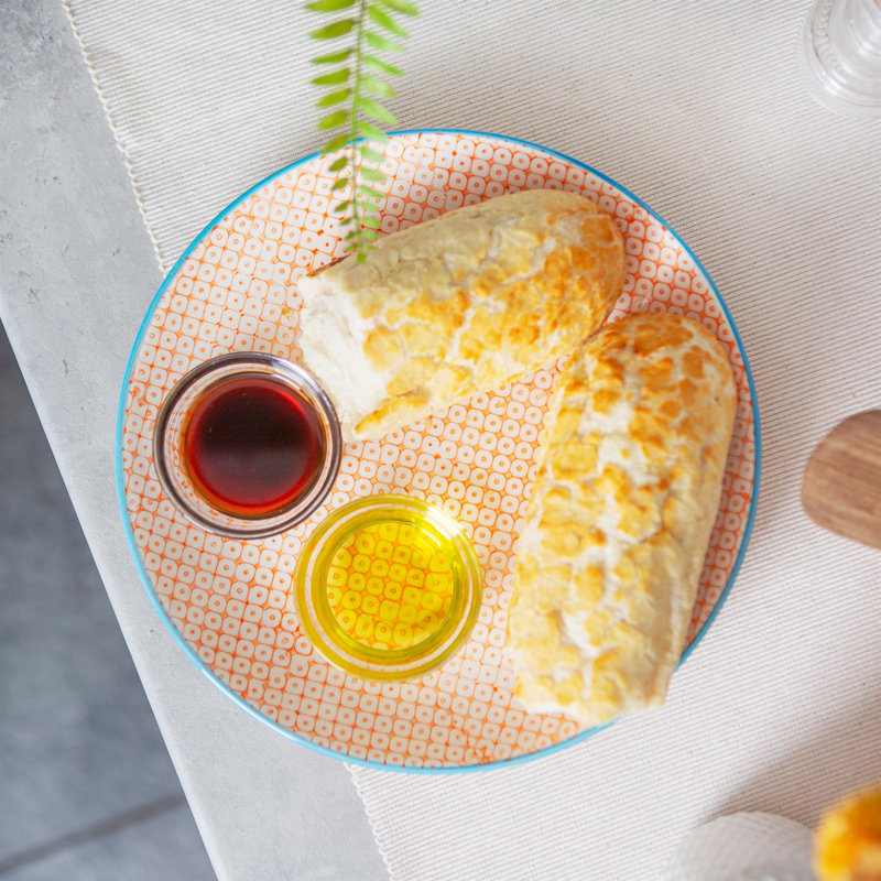 Nicola Spring - Hand-Printed Side Plate - 18cm - Orange