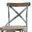 Tabouret de bar rétro en bois antique et métal, confortable, hauteur 43,5 po x l 18,5 po, profondeur 20,5 po, motif en croix, profondeur