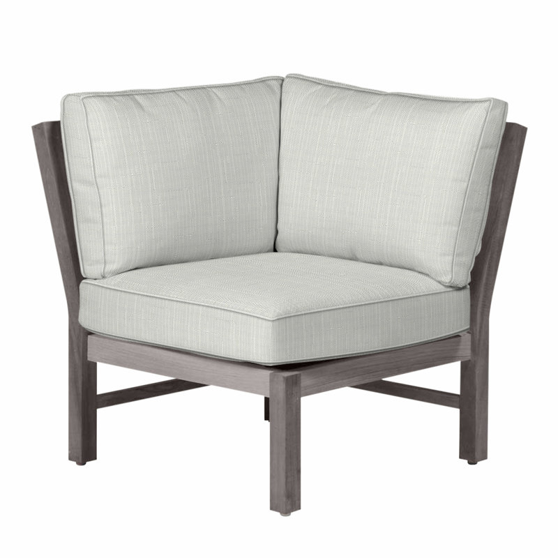 Club Teak Sectional Corner Chair, Welt, Verona Silver, Oyster Teak