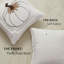 Couvre-oreiller d'automne 18 x 18 feuilles de citrouille blanc crème-137790584