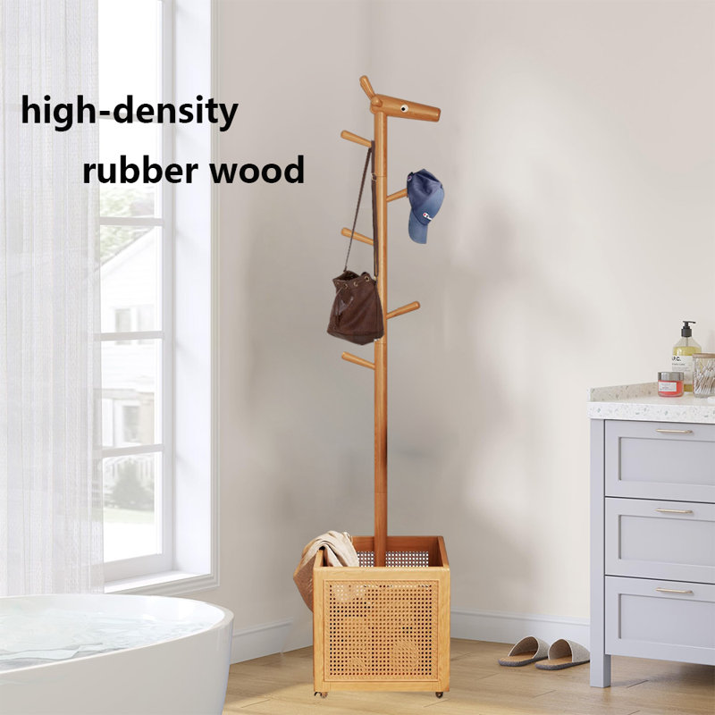 Freestanding Coat Rack For Entryway And Corner, Natural
