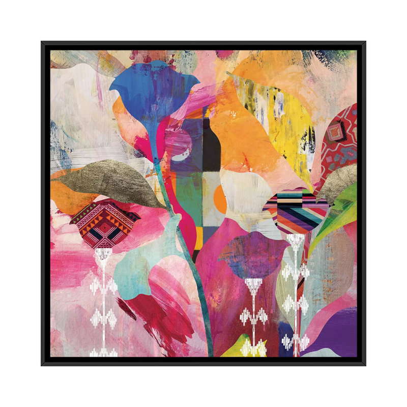 «Lea Dem Alone Floral» par Nikki Chu - impression, H 26 po x l 26 po x P 1,5 po, Cadre noir