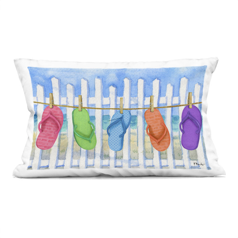 Coussin décoratif à imprimé Flip Flop par Paul Brent, Été 1
