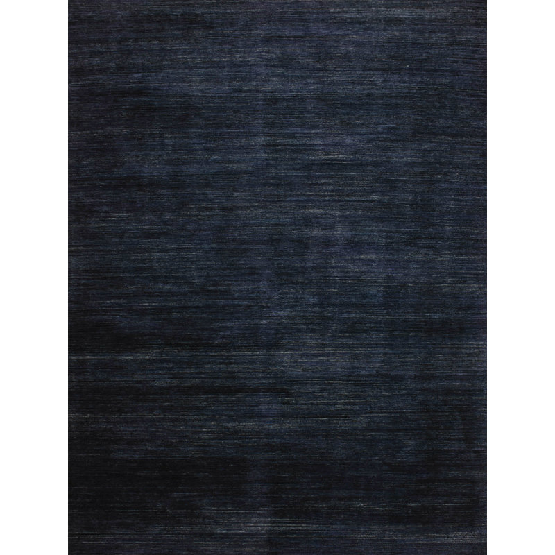Tapis gris anthracite / noir noué à la main de haute qualité Canterbury, Rectangulaire 8 pi x 10 pi
