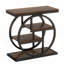 Table de bout étroite 25,59 po à 4 niveaux avec tablettes de rangement, table d'appoint en bois brun rustique avec structure en métal noir, table d'appoint ou table de chevet mince pour le salon, la chambre à coucher et les petits espaces