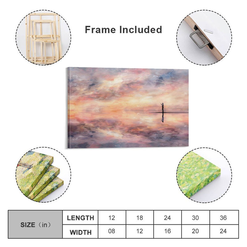 Toile encadrée 24 "x 36" avec cadre en bois, prête à être accrochée, 24 po x 36 po