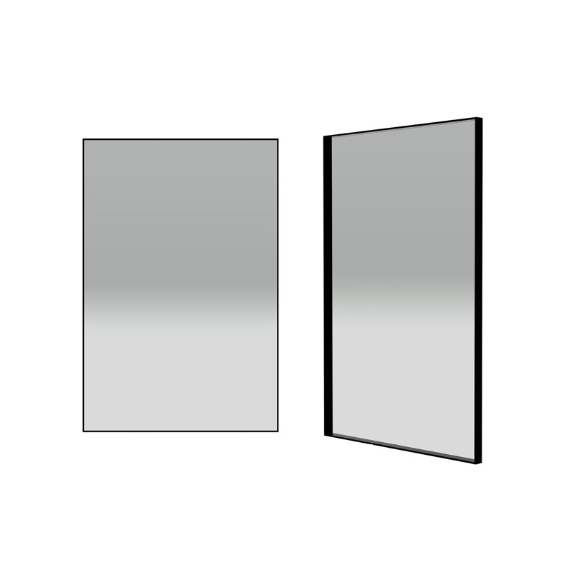 Metal Flat Wall Mirror, 35" H x 24" W