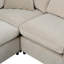 Canapé d'angle modulaire 7 places surdimensionné avec coussins moelleux et pouf amovible - Canapé en chenille en forme de L reconfigurable, agencement personnalisable pour les grands salons/appartements/bureaux (Beige)-1656148519
