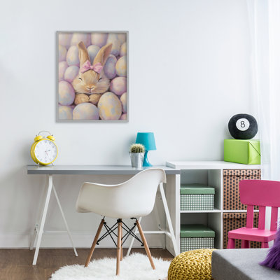 Easter Bunny Nestled in Eggs Framed Giclee, design by The Prints Vibe